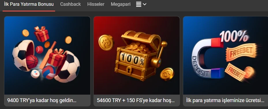 Megapari Yeni Üyeler için Hoş Geldin Bonusu